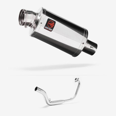 Lextek OP4 Polished S/Steel Exhaust System 200mm for Honda CB125 R (18-22)