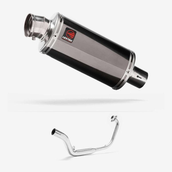 Lextek OP16 Dark Tint Stainless Exhaust System 250mm for Honda CB125 R (18-22)