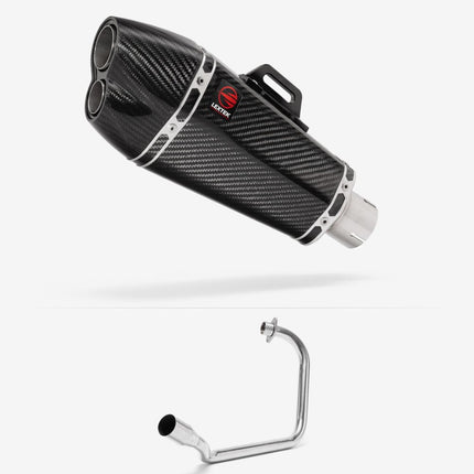 Lextek Carbon Fibre XP13C 210mm Exhaust System for Honda CB125F/GLR125 (15-19)