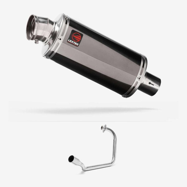 Lextek OP16 Dark Tint Stainless Exhaust System 250mm for Honda CB125F/GLR125 (15-22)