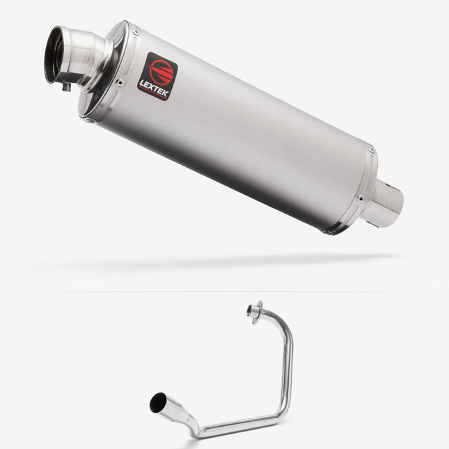 Lextek Matt Stainless Steel OP1 350mm Exhaust System for Honda CB125F/GLR125 (15-19)
