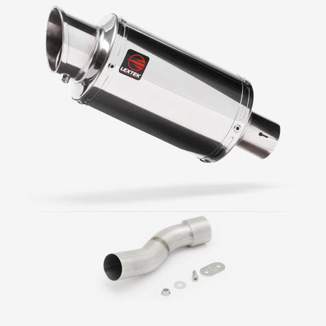 Lextek YP4 S/Steel Stubby Exhaust 200mm with Link Pipe for Ducati Monster 1200 (14-19)