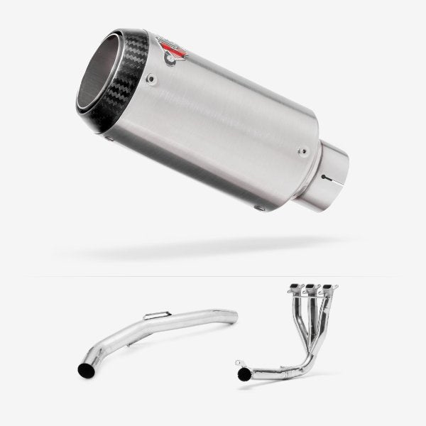 Lextek CP1 Matt S/Steel Carbon Tip Exhaust System 150mm for Triumph Explorer 1200 (12-18)