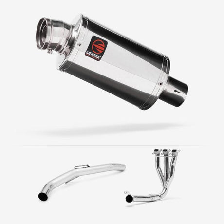 Lextek OP4 Polished S/Steel Exhaust System 200mm for Triumph Explorer 1200 (12-18)