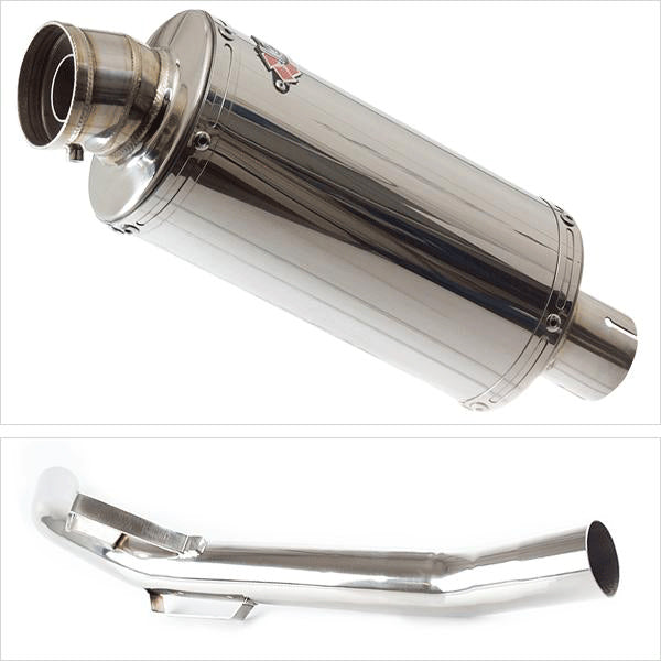 Lextek OP5 Polished S/Steel Exhaust System 250mm for Triumph Explorer 1200 (12-18)