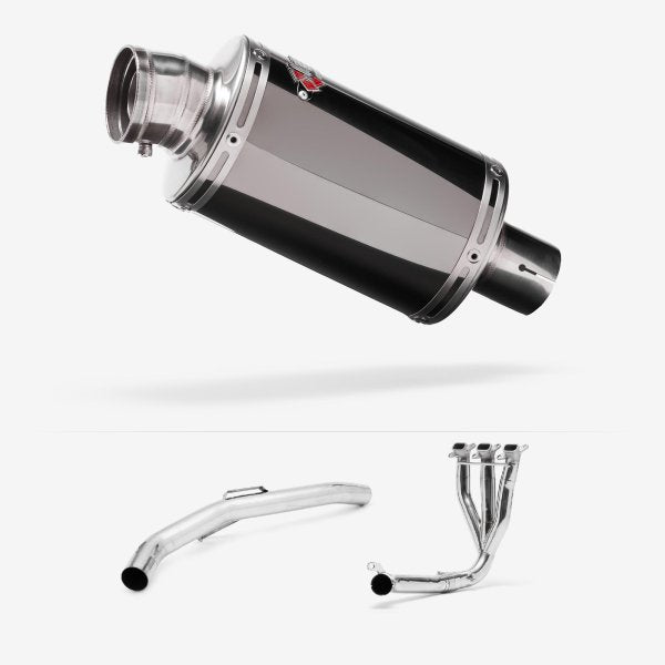 Lextek OP15 Dark Tint Stainless Exhaust System 200mm for Triumph Explorer 1200 (12-18)