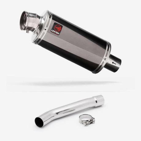 Lextek OP16 Dark Tint Stainless Exhaust 250mm with Link Pipe for Yamaha YZF R6 (03-05)