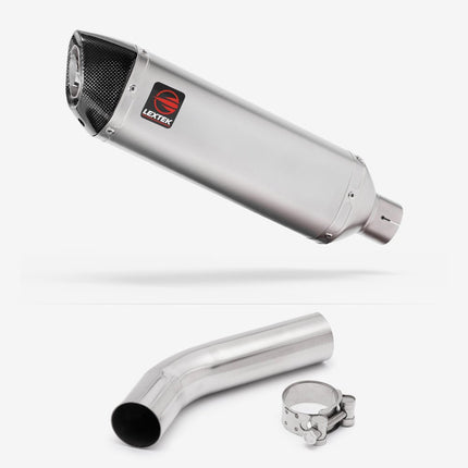 Lextek Matt Stainless Steel VP1 300mm Exhaust with Link Pipe for Honda VFR400 NC21 (85-88)