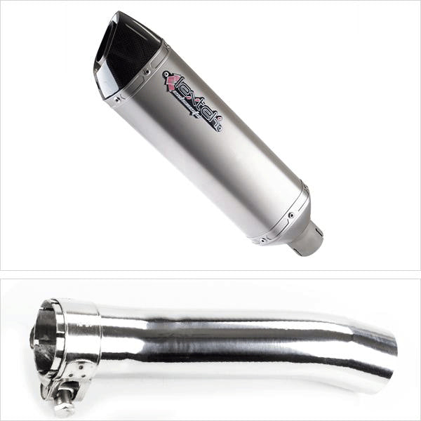 Lextek VP1 Matt S/Steel Exhaust 300mm with Link Pipe for Honda CBR500R (13-19)