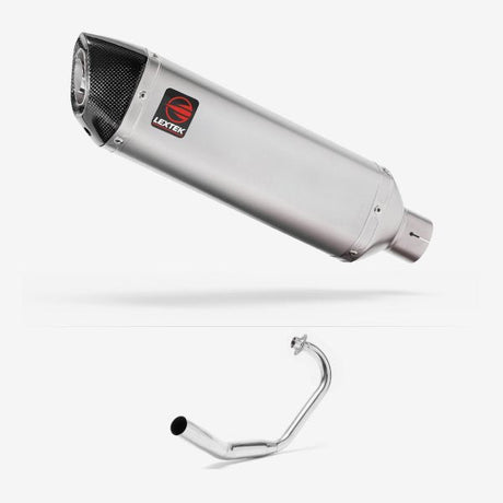 Lextek VP1 Matt S/Steel Exhaust System 300mm for Honda CBF 125 (08-16)
