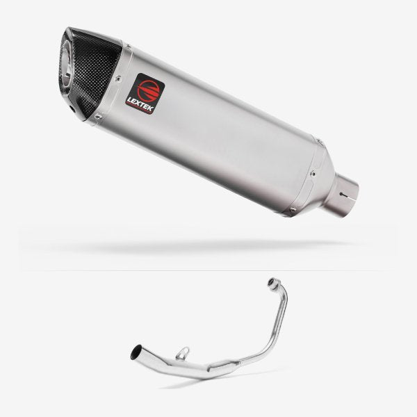 Lextek VP1 Matt S/Steel Exhaust System 300mm for Honda CBR 125 R (11-19)