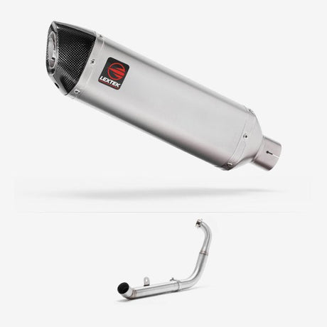 Lextek VP1 Matt S/Steel Exhaust System 300mm for Yamaha YZF-R125 / MT-125 (14-18)