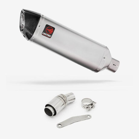 Lextek VP1 Matt S/Steel Exhaust 300mm with Link Pipe for Kawasaki Versys-X 300 (17-18)