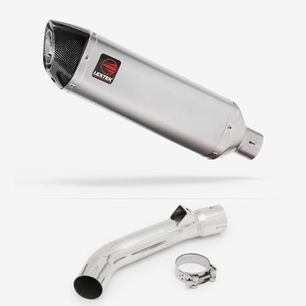 Lextek Matt Stainless Steel VP1 300mm Exhaust with Link Pipe for Honda VFR 800 (97-01)