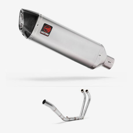 Lextek VP1 Matt S/Steel Exhaust System 300mm for Yamaha YZF R3 (15-18)
