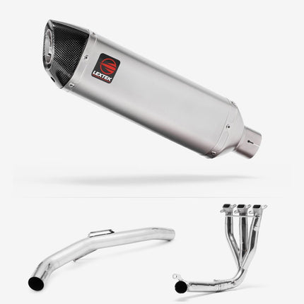 Lextek Matt Stainless Steel VP1 300mm Exhaust with Link Pipe for Triumph Explorer 1200 (12-21)