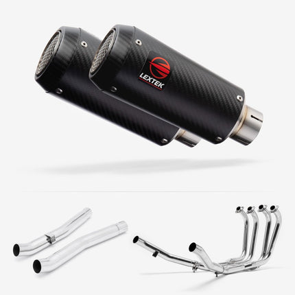 Lextek Carbon Fibre CP9C 180mm Exhaust with Link Pipe for Yamaha FZS 600 Fazer (04-14)