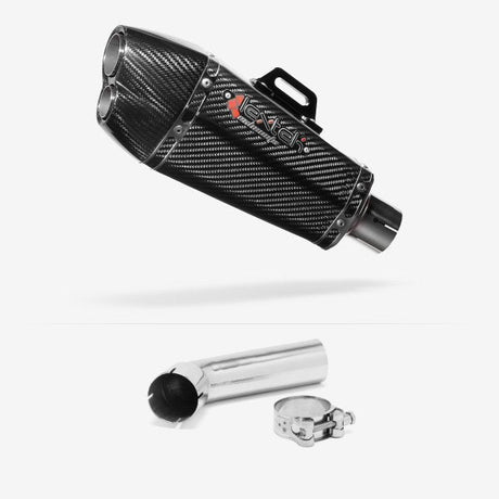 Lextek XP13C Carbon Fibre Exhaust 210mm with Link Pipe for Suzuki DL1000 V-Strom (14-19)