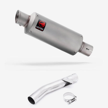 Lextek Matt Stainless Steel GP1 240mm Exhaust with Link Pipe for Yamaha FZS 600 Fazer (97-03)