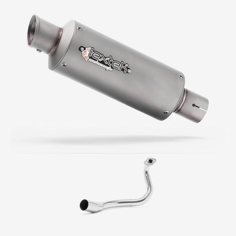 Lextek GP1 Matt S/Steel GP Stubby Exhaust System 240mm for Honda PCX 125 (18-19)