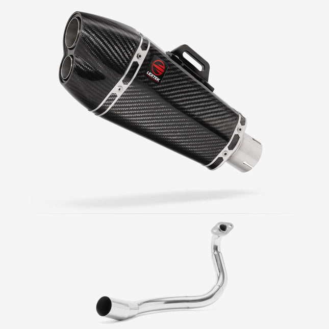 Lextek Carbon Fibre XP13C 210mm Exhaust System for Honda PCX 125 (18-19)