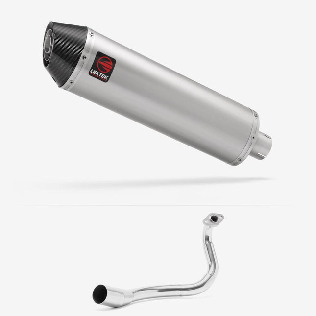 Lextek Brushed Stainless Steel RP1 400mm Exhaust System for Honda PCX 125 (18-19)