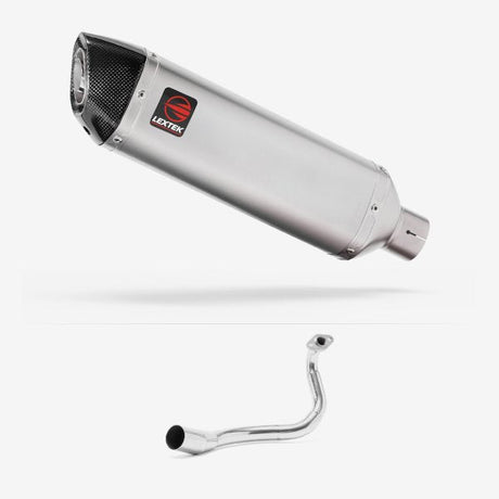 Lextek VP1 Matt S/Steel Exhaust System 300mm for Honda PCX 125 (18-19)