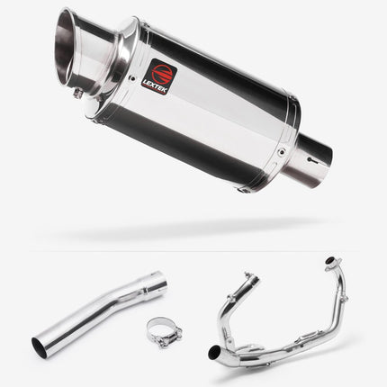 Lextek Stainless Steel YP4 Stubby Exhaust System 200mm for Suzuki SV650 (03-15)