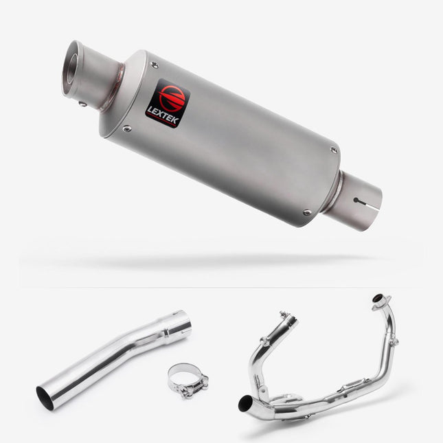 Lextek Matt Stainless Steel GP1 240mm Exhaust System for Suzuki SV650 (03-15)