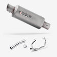 Lextek GP1 Matt S/Steel GP Stubby Exhaust System 240mm for Suzuki SV650 (03-15)
