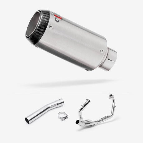 Lextek CP1 Matt S/Steel Carbon Tip Exhaust System 150mm for Suzuki SV650 (03-15)