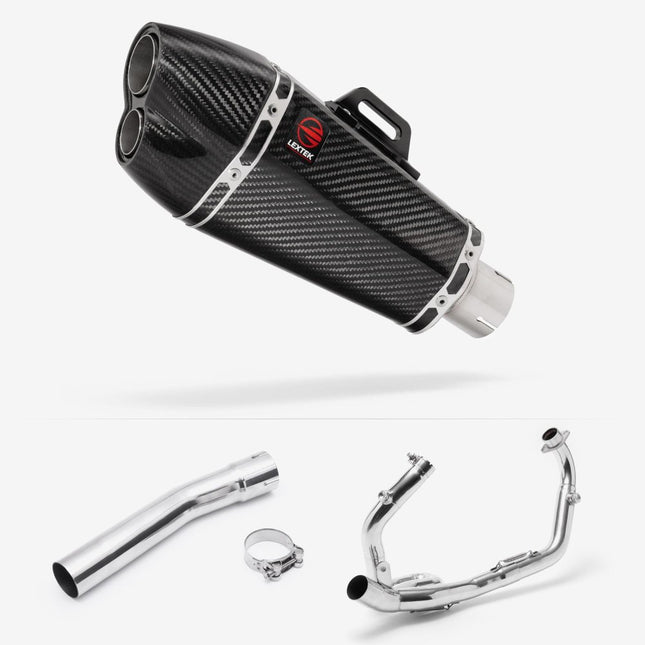 Lextek Carbon Fibre XP13C 210mm Exhaust System for Suzuki SV650 (03-15)