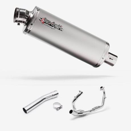 Lextek OP1 Matt S/Steel Exhaust System 350mm for Suzuki SV650 (03-15)