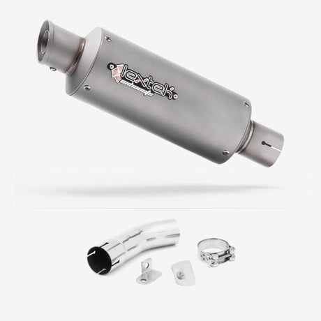 Lextek GP1 Matt S/Steel GP Stubby Exhaust 240mm with Link Pipe for Suzuki GSX-S 1000 (15-20)