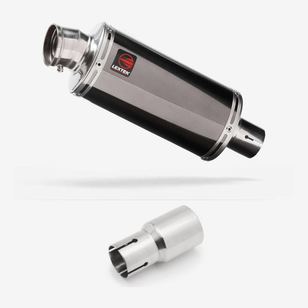 Lextek OP16 Dark Tint Stainless Exhaust 250mm with Link Pipe for Lexmoto Adrenaline (EFI) 125
