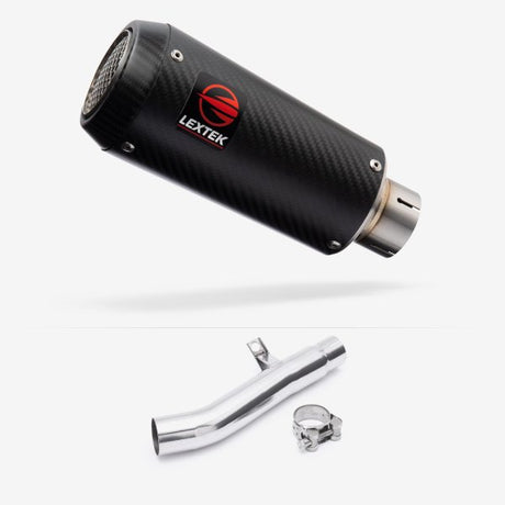 Lextek CP9C Full Carbon Exhaust 180mm with Link Pipe for Honda CBF600 F N (04-07)