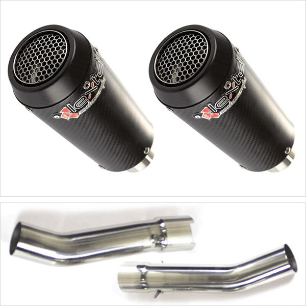 Lextek CP9C Full Carbon Exhaust 180mm with Link Pipes for Aprilia RSV 1000 R (04-08)/Tuono (05-09)