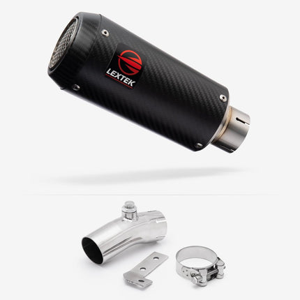 Lextek Carbon Fibre CP9C 180mm Exhaust with Link Pipe for Kawasaki ER-6N ER-6F (06-11)
