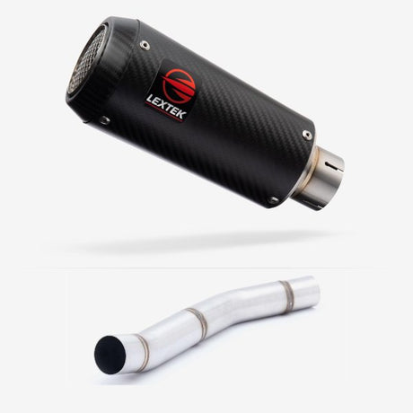 Lextek CP9C Full Carbon Exhaust 180mm with Link Pipe for Kawasaki Z750 (07-12)