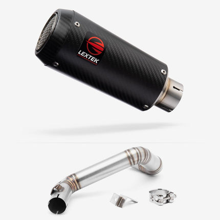 Lextek Carbon Fibre CP9C 180mm Exhaust with Link Pipe for KTM 125/200 Duke (11-16)