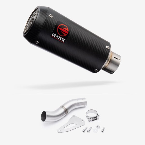 Lextek CP9C Full Carbon Exhaust 180mm Low Level with Link Pipe