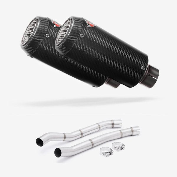 Lextek CP9C Full Carbon Exhaust 180mm with Link Pipes for Kawasaki ZZR1400 (12-19)