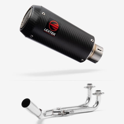Lextek Carbon Fibre CP9C 180mm Exhaust System for Yamaha T-Max 500/530 (12-17)