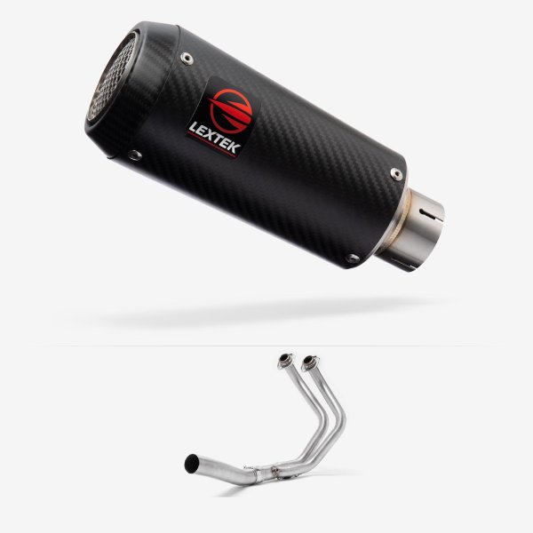 Lextek CP9C Full Carbon Exhaust System 180mm High Level for Yamaha MT-07/XSR 700 (14-22)