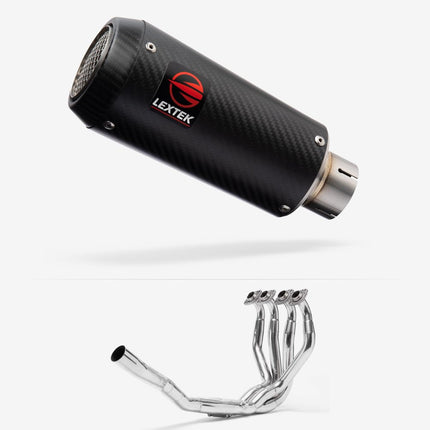 Lextek Carbon Fibre CP9C 180mm Exhaust System for Kawasaki ZX-6R Ninja (09-23)