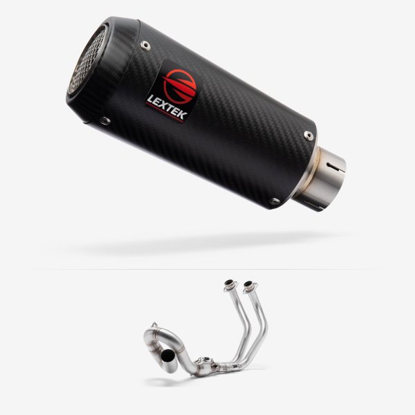 Lextek CP9C Full Carbon Exhaust System 180mm Low Level for Yamaha MT-07/XSR 700 (14-24)