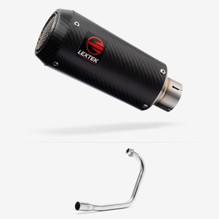 Lextek Carbon Fibre CP9C 180mm Exhaust System for Lexmoto ZSB 125