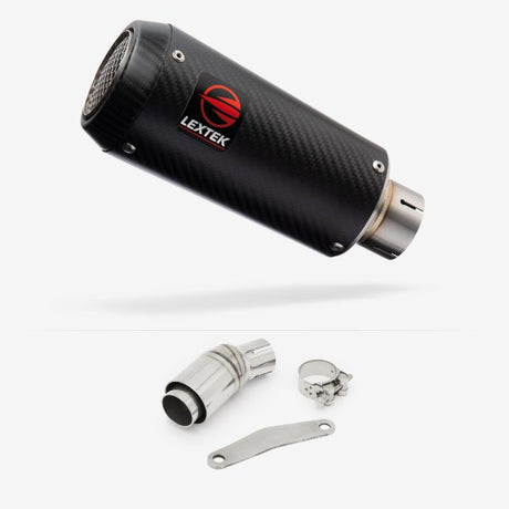 Lextek CP9C Full Carbon Exhaust 180mm with Link Pipe for Kawasaki Versys-X 300 (17-18)