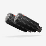 Lextek CP9C Carbon Fibre Exhaust Silencer 51mm Slip-on (x2)