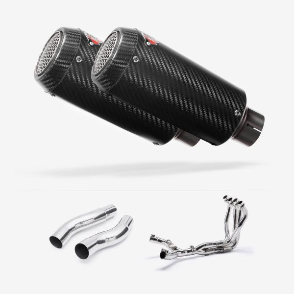 Lextek CP9C Full Carbon Exhaust System 180mm for Kawasaki Z1000 (10-19)